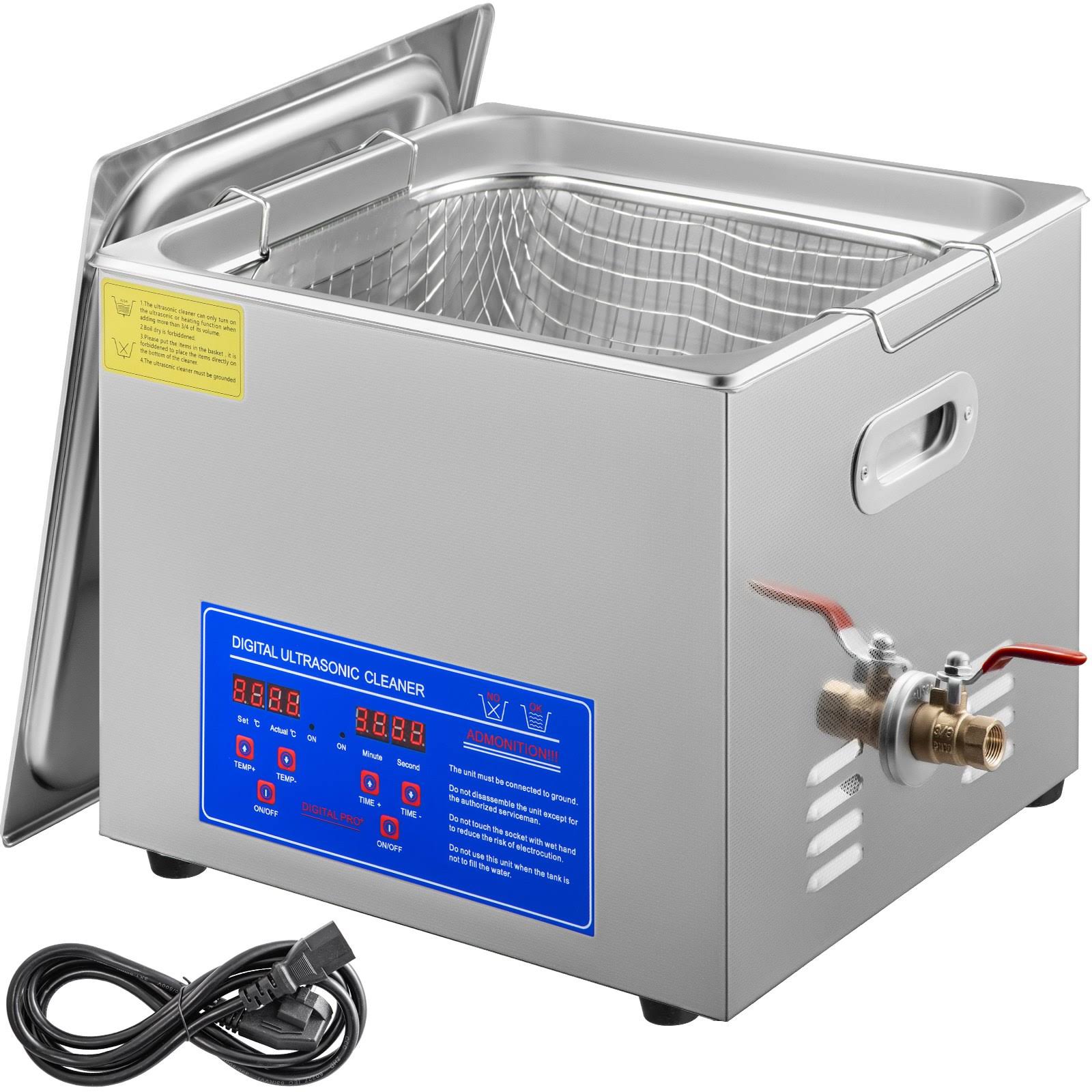 f2fc1c1ab086bc95c7609dfe42de4afe1e6518acb87e91957126250b1d7c51b0.jpg VEVOR 15L Digital Ultrasonic Cleaner Kit Ultra Sonic Bath Timer Jewellery Cleaning - Image 1