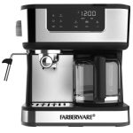 Farberware Dual Brew, 10 Cup Coffee + Espresso, Black and Stainless Finish, Touchscreen, Model fw54100112159