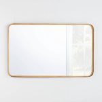 24" x 36" Rectangular Decorative Mirror with Rounded Corners Brass - Threshold Designed with Studio McGee