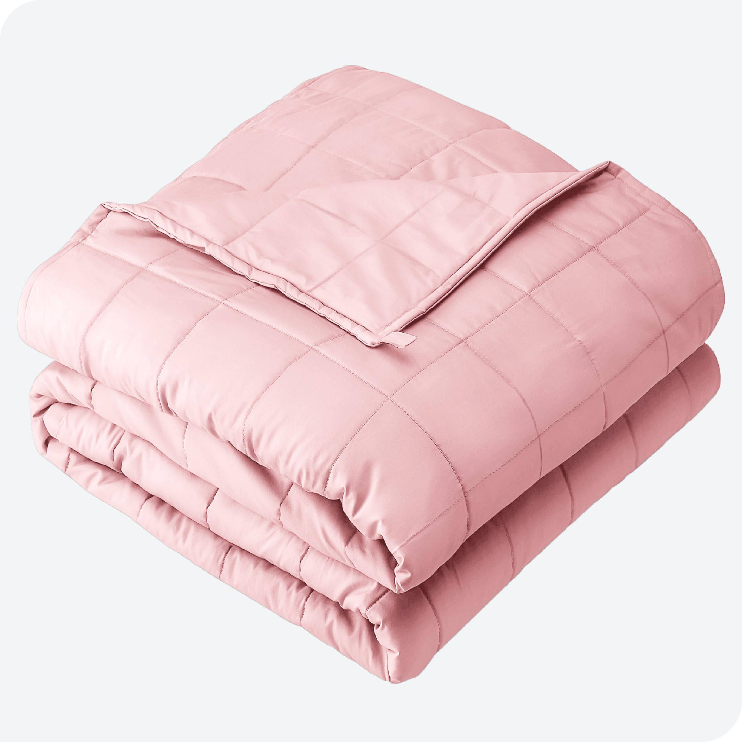 f35158a78fbc0e4a6d48d662635ecaf45521581f9df2a4002e8cbdd769f74f7e.jpg 7 lb 40" x 60" Weighted Blanket Cotton Light Pink by Bare Home - Image 1