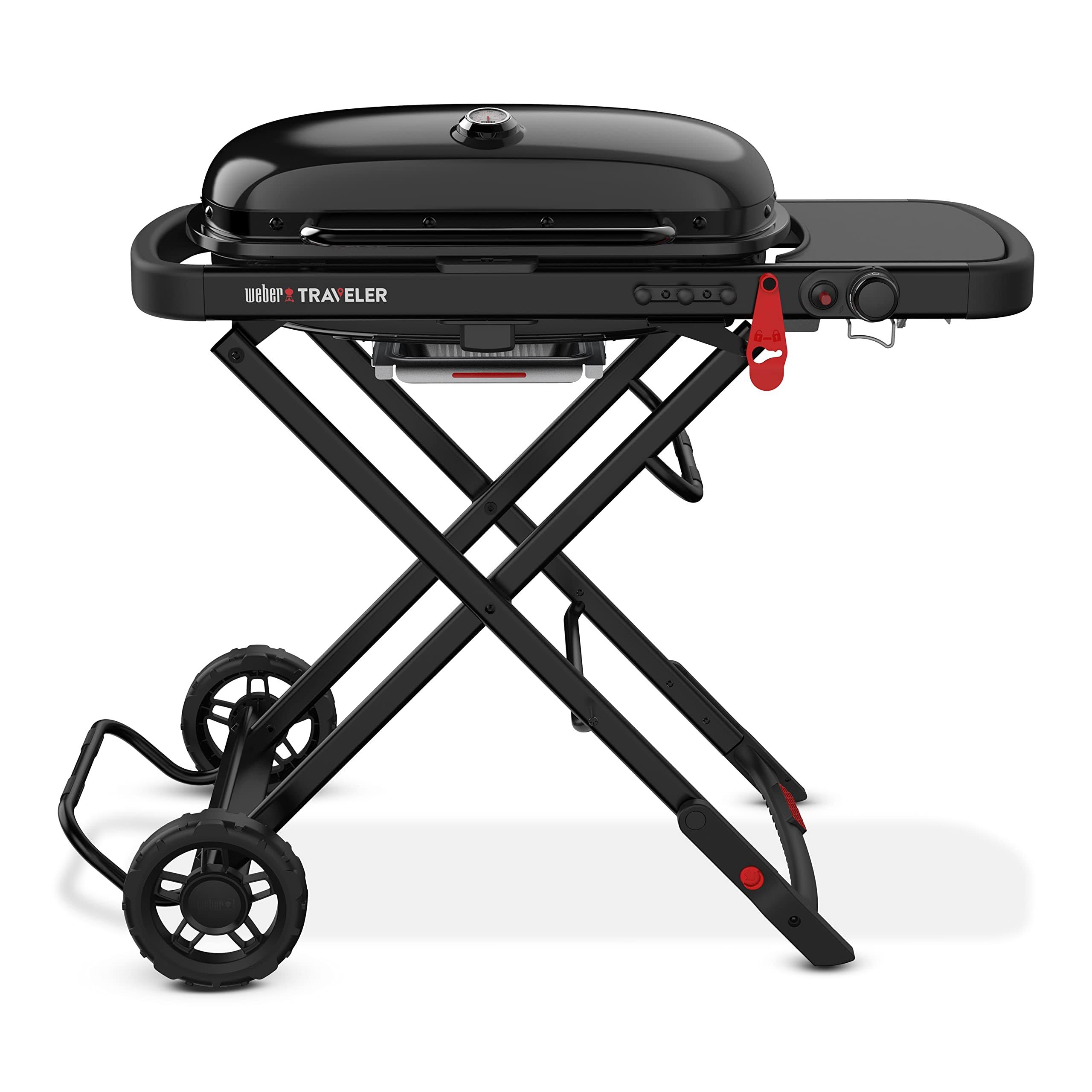 f3580fc3d27600d2fc0acf991a35f9640b749c3bd030ef7d2ce5732de01d286f.jpg Weber Traveler Stealth Grill Propane Portable - Image 1