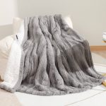 Bilicolor Heated Blanket Electric Throw Luxury Faux Fur Fast Sherpa Heating Blanket 50" x 60" Fuzzy Blanket ETL Certification with 5 Heating Levels