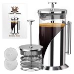 Cafe du Chateau French Press Coffee Maker (34 oz), 4 Level Filtration