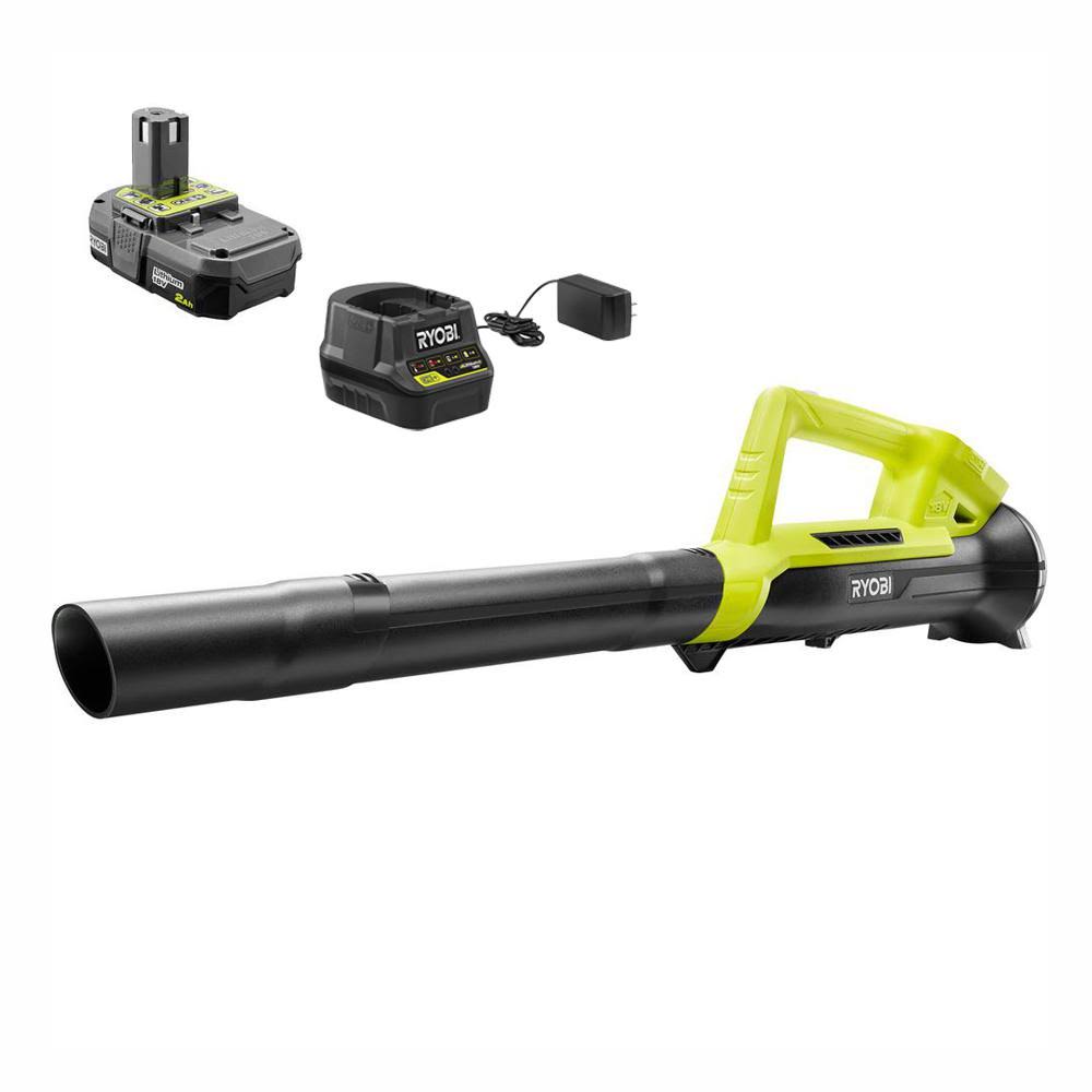 f3cff562bbfe86b324976cd7ed6648c3b5d58ba3ad868c6e0c8b4552335ff74e.jpg Ryobi One+ 90 MPH 200 CFM 18-Volt Lithium-Ion Cordless Leaf Blower - Image 1
