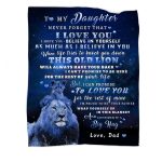 tgruihm to My Daughter Blanket from Dad, Lion Blanket for My Daughter, Daughter Gifts from Dad, Daughter Birthday Christmas Idea