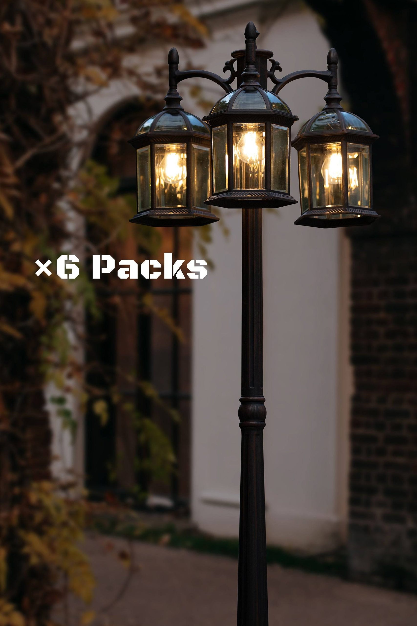 f3f3970dfbd62e400ef34c0c0f11a76001cc25312266f740bb6f28554e97faa8.jpg 3-Head Rust Outdoor Post Light LUTEC - Image 1