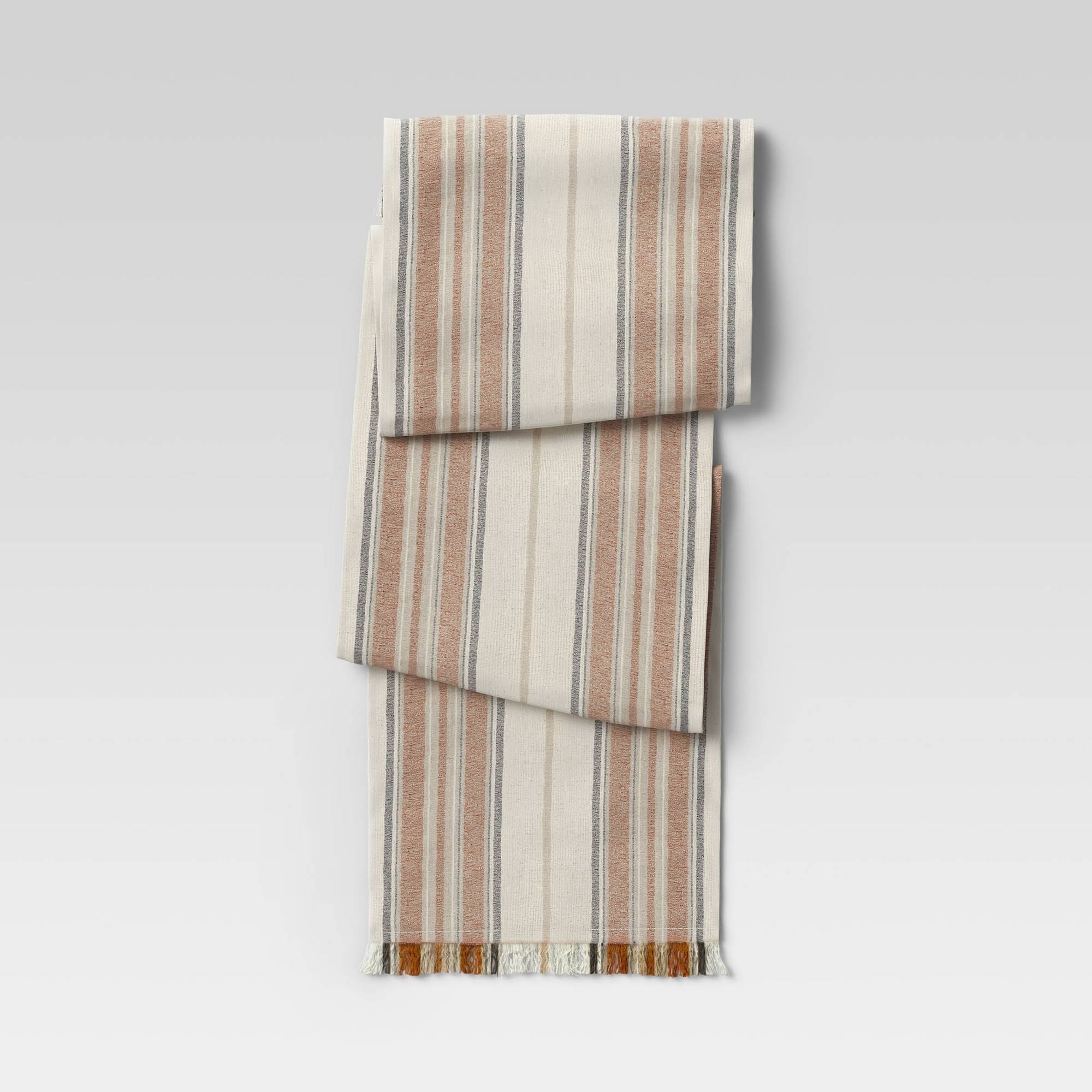 f434eaffaf7c6f11a279b02eea59a95ab8a0cb90b29d0c4afe142c6e177732c3.jpg Threshold 72" x 14" Cotton Striped Table Runner Orange - ThresholdG - Image 1