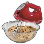 Hamilton Beach Ensemble Hand Mixer with Snap on Case, Red
