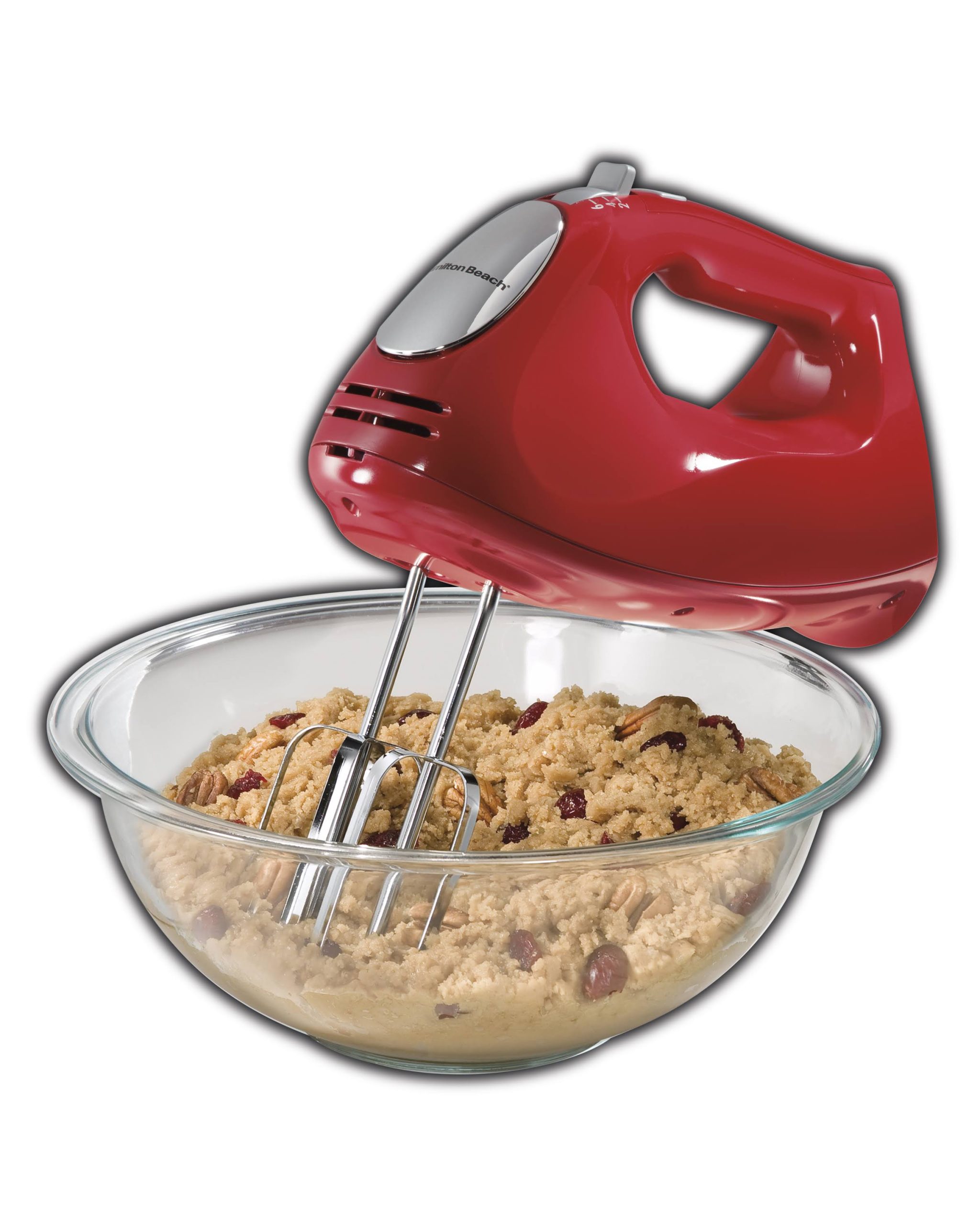 f468ea8bd5bca26eb4db92f707c458f5171bd93e9a26f658e67ace6fc2248d1c.jpg Hamilton Beach Ensemble Hand Mixer with Snap on Case, Red - Image 1