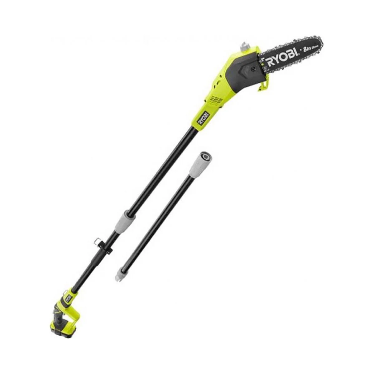 f49a892d7f9106c0f2e6da691917dafd9a639173af2df4c1d95fce4549c77089.webp RYOBI ONE+ 18V 8 In. Cordless Battery Pole Saw Kit with Battery and Charger (Bulk Packaged) (P4361) - Image 1