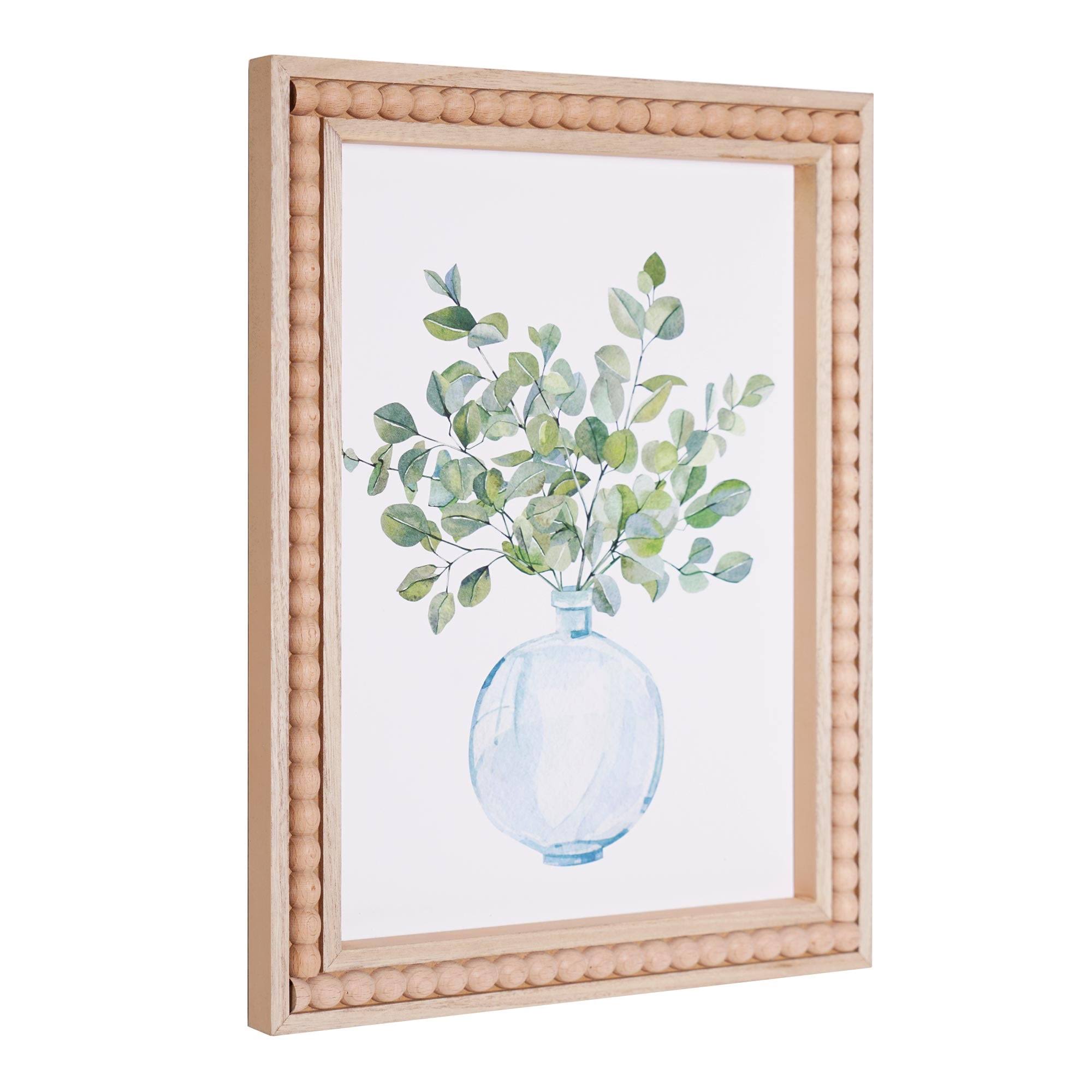 f4a2a1ecb4fbf7d3083ea91599fe38c51964b820b8e1d76c81923784ffe26cf3.jpg Crystal Art Gallery Farmhouse Beaded Wood Frame Botanical on White Background Wall Art 13 inch x 16 inch, Size: 13 x 16, Multicolor - Image 1