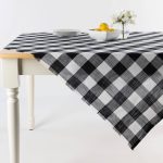 Mainstays Buffalo Plaid Woven Cotton Table Throw - Black & White - 1 Each