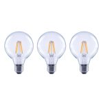 Ecosmart 40-Watt Equivalent G25 Globe Dimmable Energy Star Clear Glass Filament Vintage Style LED Light Bulb Daylight (3-Pack)