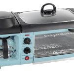 BST3AQ Retro 3-in-1 Family Size Electric Breakfast Station. Coffeemaker. Griddle. Toaster Oven - Aqua