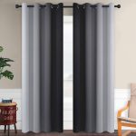 Bahtije Ombre Blackout Thermal Grommet Curtain Panels (Set of 2) Ebern Designs Size per Panel: 52" W x 96" L, Curtain Color: Black/Gray