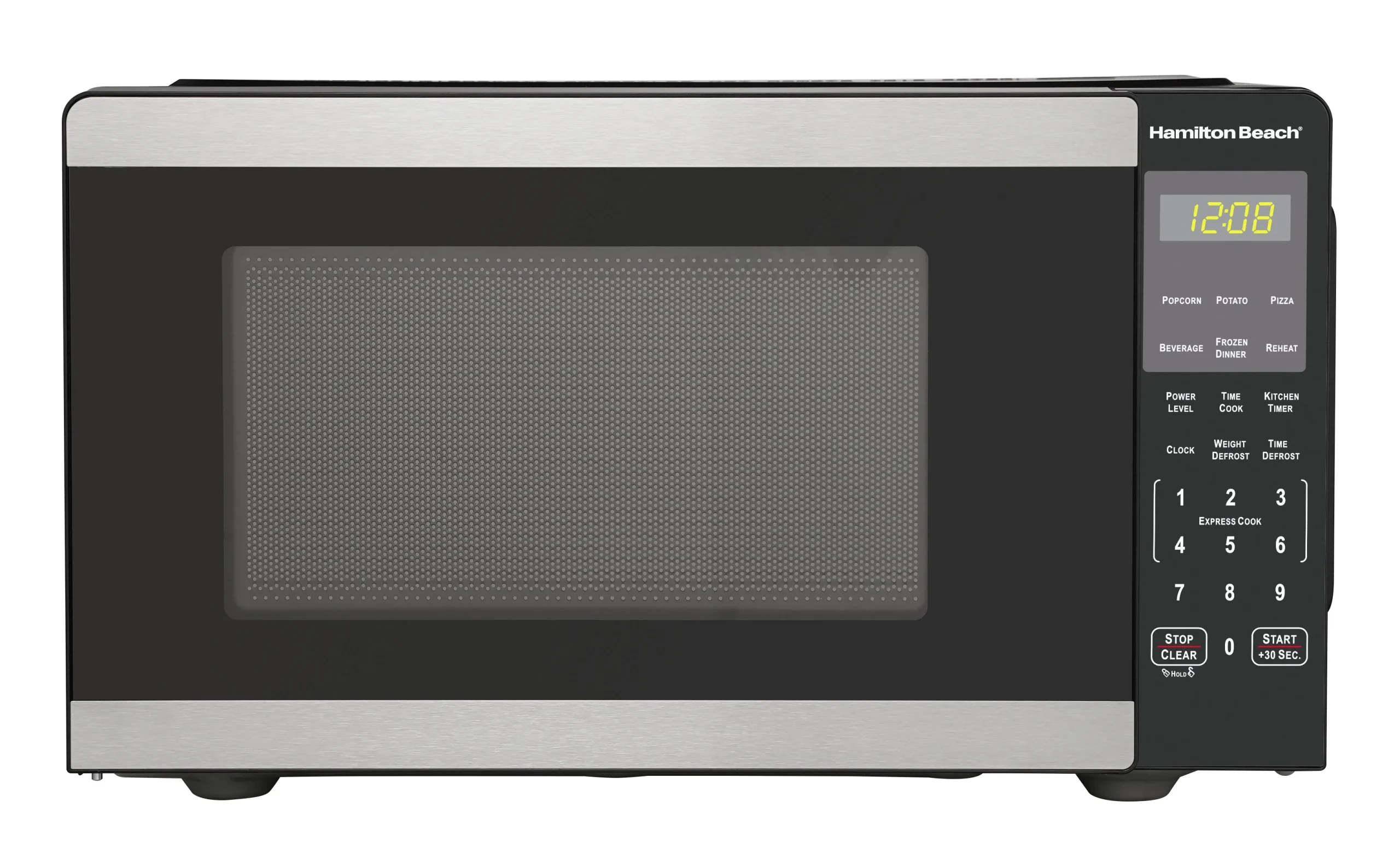 f4d512a808bba0cb942b8001dc71b00603d6644c596979f16c0ccb8fd76fbd00.webp Hamilton Beach 0.9 cu ft Countertop Microwave Oven, 900 Watts, Stainless Steel, New - Image 1