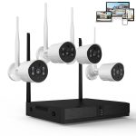 Topvision JQ6026HEC Security Camera System Wireless, 8CH 3MP NVR Home Security System, 4pcs 1080p WiFi IP Security Surveillance Cameras with Full