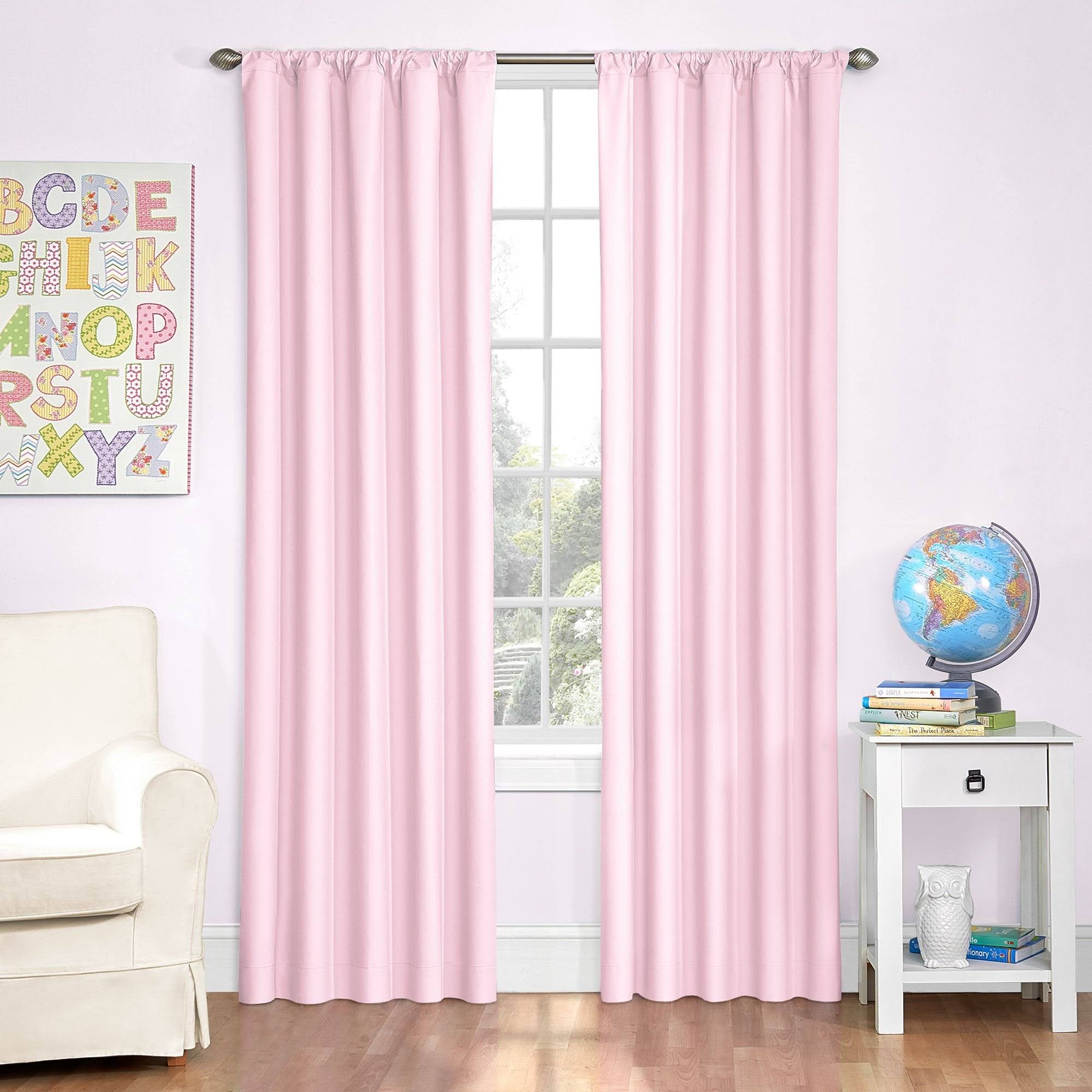 f4f8ece2a0b80c0e5412a61f0b6454b34123779c3042433e85f5fab76480b2fa.jpg Eclipse Kids Microfiber Blackout Window Curtain, Pink, 42x84 - Image 1