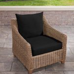 Terrasol Solid Deep Seat Chair Cushion and Back Set, Black