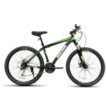 Men'S Mountain Bike, 26 in Wheels, 21 Speeds - Black & White & Green