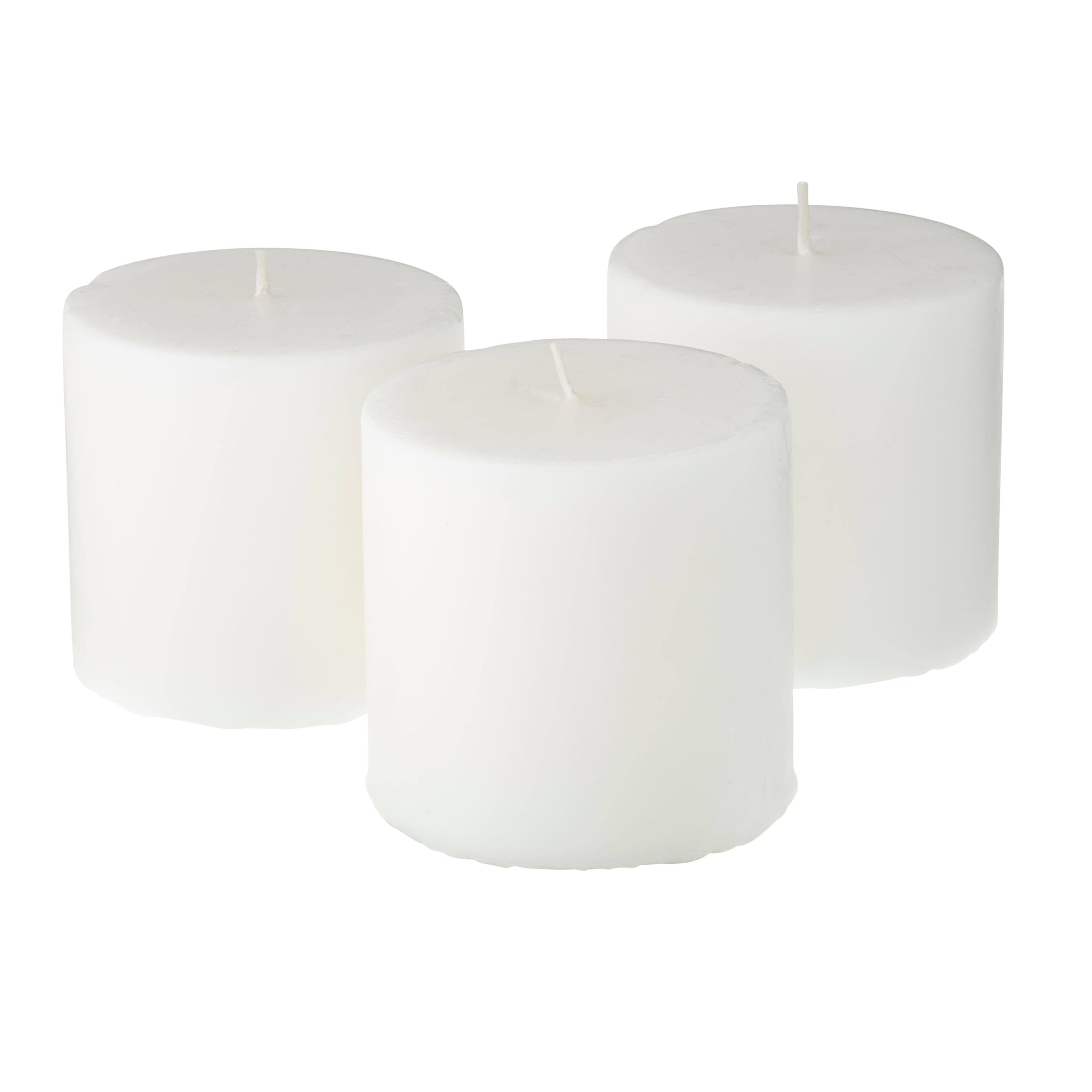 f50cf1707052781ab35c9531b60aa1829f4dbe356c7621029f8f8f009b6c8559.jpg Ashland Basic Elements White Pillar Candle, 3 ct | 3" x 3" | Michaels - Image 1