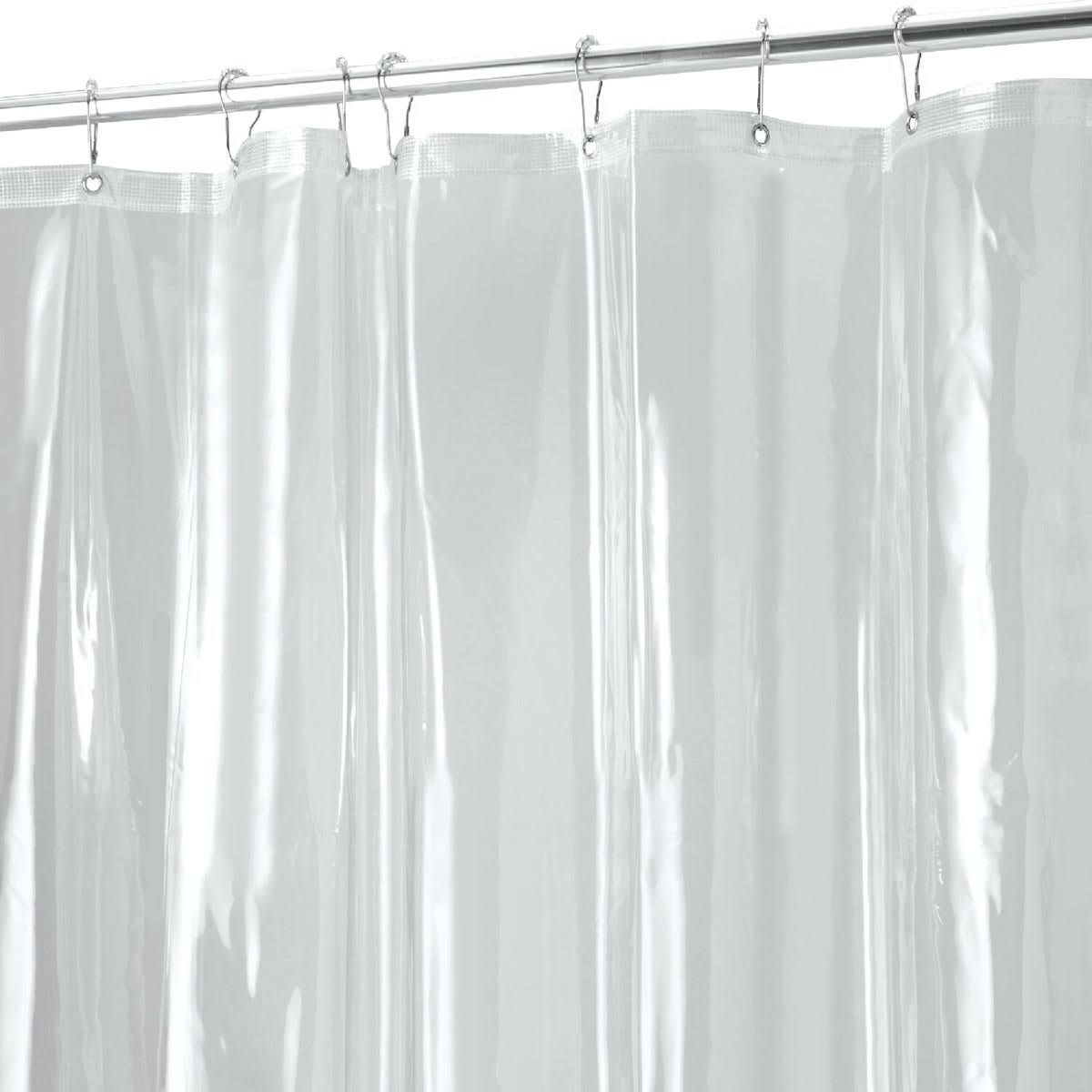 f52a664fe6a354c6a51def446fbc7027bc3f90cec4916e38ff5098a118842218.jpg Interdesign 72 in. H x 72 in. W Clear Shower Curtain Liner Vinyl - Image 1