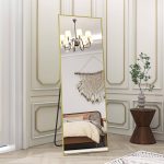 Beautypeak Gold Full Length Mirror, 58"x18" Standing Hanging or Leaning Against Wall Floor Mirrors Body Dressing Wall-Mounted for Living Room,