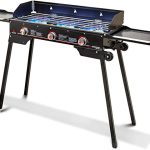 Living Portable Camping Stove - 3 Zone Propane Gas Burner Controller With Auto Ignition - 2 Folding Cook Stations - Adjustable Leg
