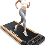 Sunnyroad 2.5HP Walking Pad Wood Under Desk Treadmill, Portable Mini Treadmill with Remote Control, Bluetooth, 265 lb Capacity, Installation - Free Jogging Machine for Home/Office