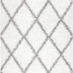 nuLOOM Shanna Shaggy White 8' Square Rug
