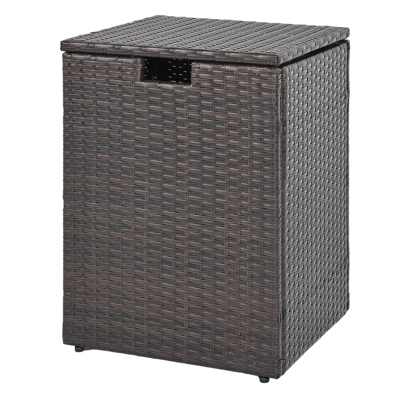f5caec3d086606abb7491dbdb52ae75346a14dda6a970703d807193152b69c79.webp Tangkula 16" Outdoor Rattan Hideaway Table for Gas Fire Pit - Image 1