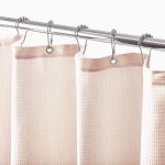 Waffle Weave Fabric Shower Curtain, 72 x 72" by mDesign