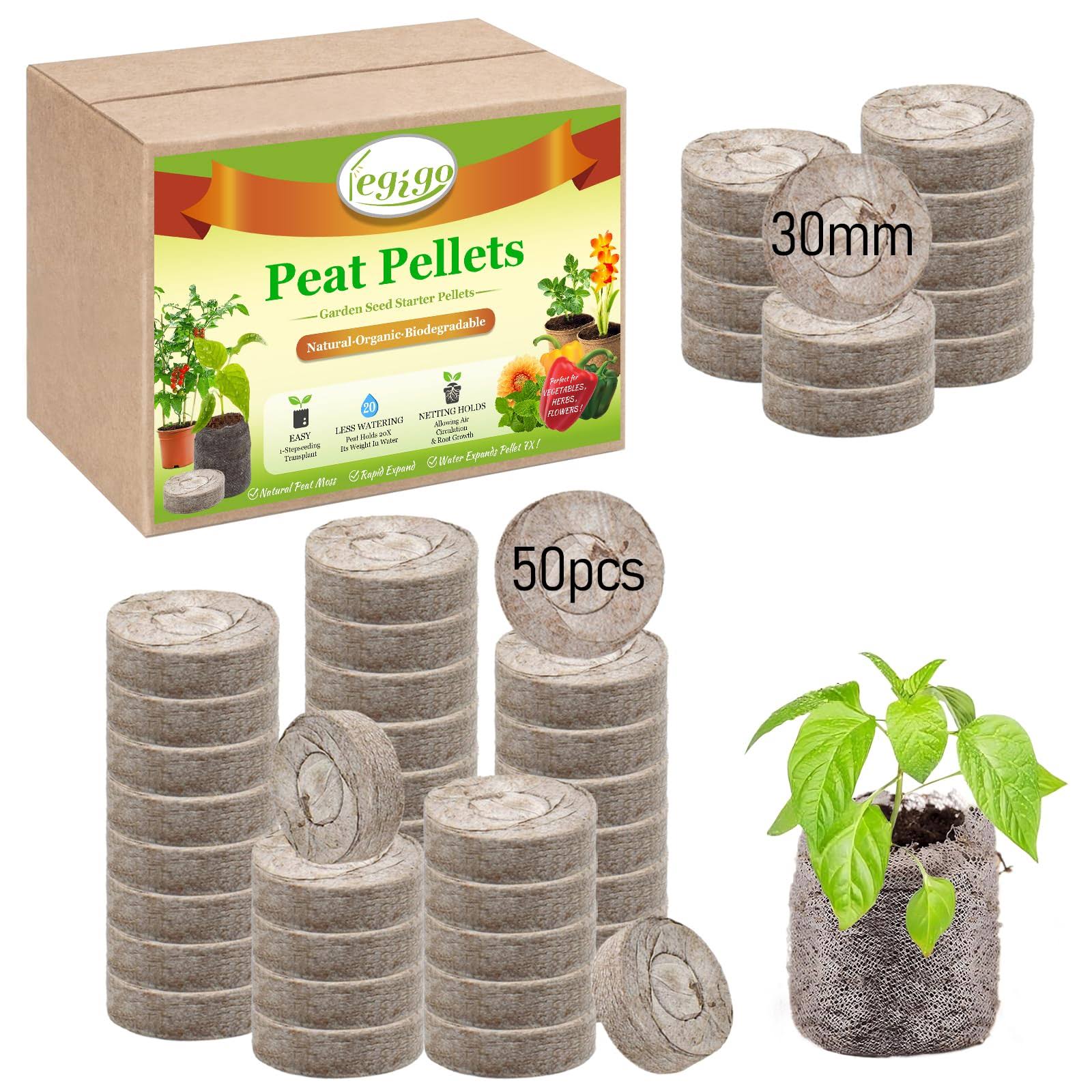 f602eae559bbcf3414c89764982fff1acc669a9606fc2aa07ef1b7fb88e2e572.jpg Legigo 50 Pcs 30mm Seed Starter Peat Pellets Pods for Seedlings- Compressed Seed Starting Pellets Seed Starter Pods Plugs Soil Peat Pods for - Image 1