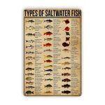 Dectinsign Metal Tin Signs Types of Saltwater Fish Tin Sign Knowledge Popular Science Poster Farm Aquarium School Home Garden Cafe Garage Bar