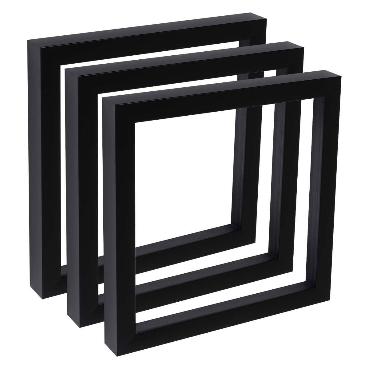 f625c66a6534dac8d398ac8ec37cef773417c7fb307840213bd37224456bb890.jpg Gotham Deep Gallery Frames Set of 3 Professional Made to Order No Glass/Backing, Size: 5 inch x 5 inch, Black - Image 1