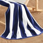 Great Bay Home 4-Pack Velour Cabana Stripe Beach Towels
