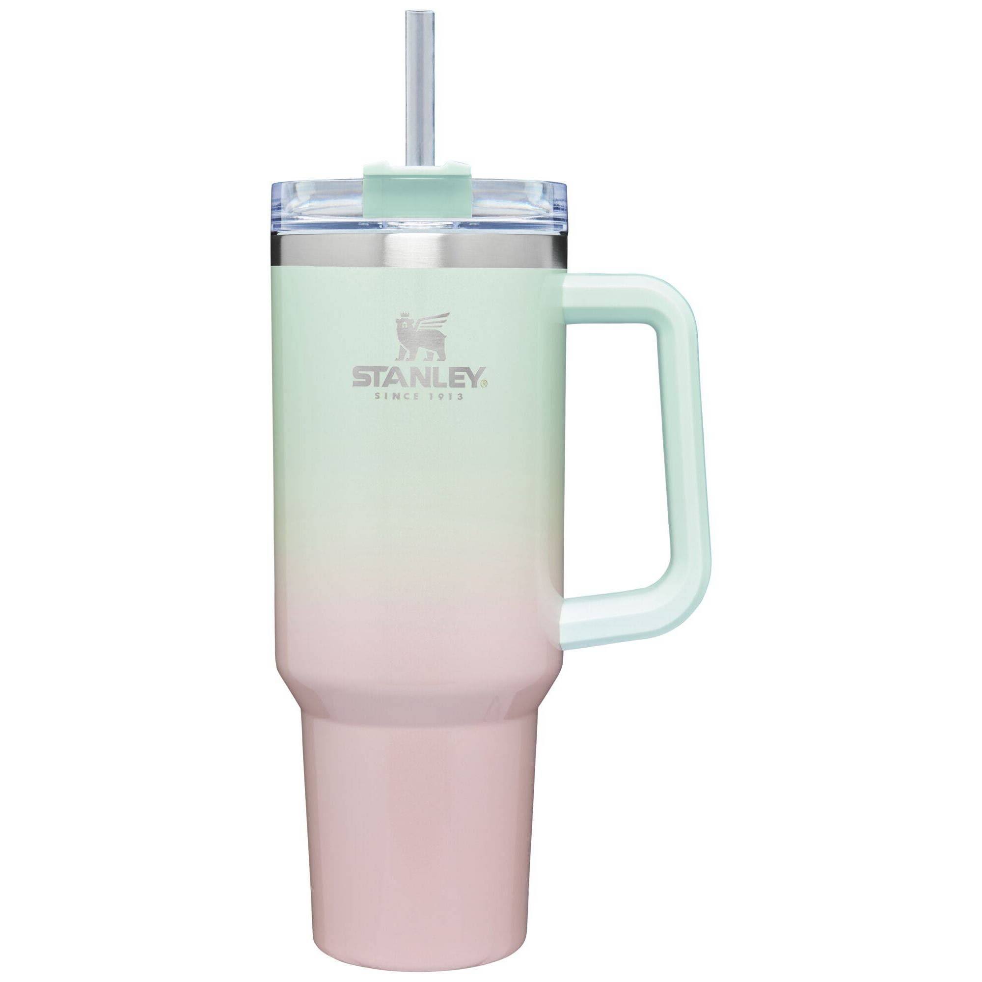 f654ce171837f06932f87f04be926b95604667d4a01c4d0a725a3999f68e8322.jpg Stanley Dining | Stanley 40 oz Adventure Quencher Travel Tumbler Spearmintparfait Ombre | Color: Green/Pink | Size: Os | Kwisenb1's Closet - Image 1
