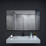 60 in. W x 36 in. H Rectangular Framed Wall Bathroom Vanity Mirror in Matte Black