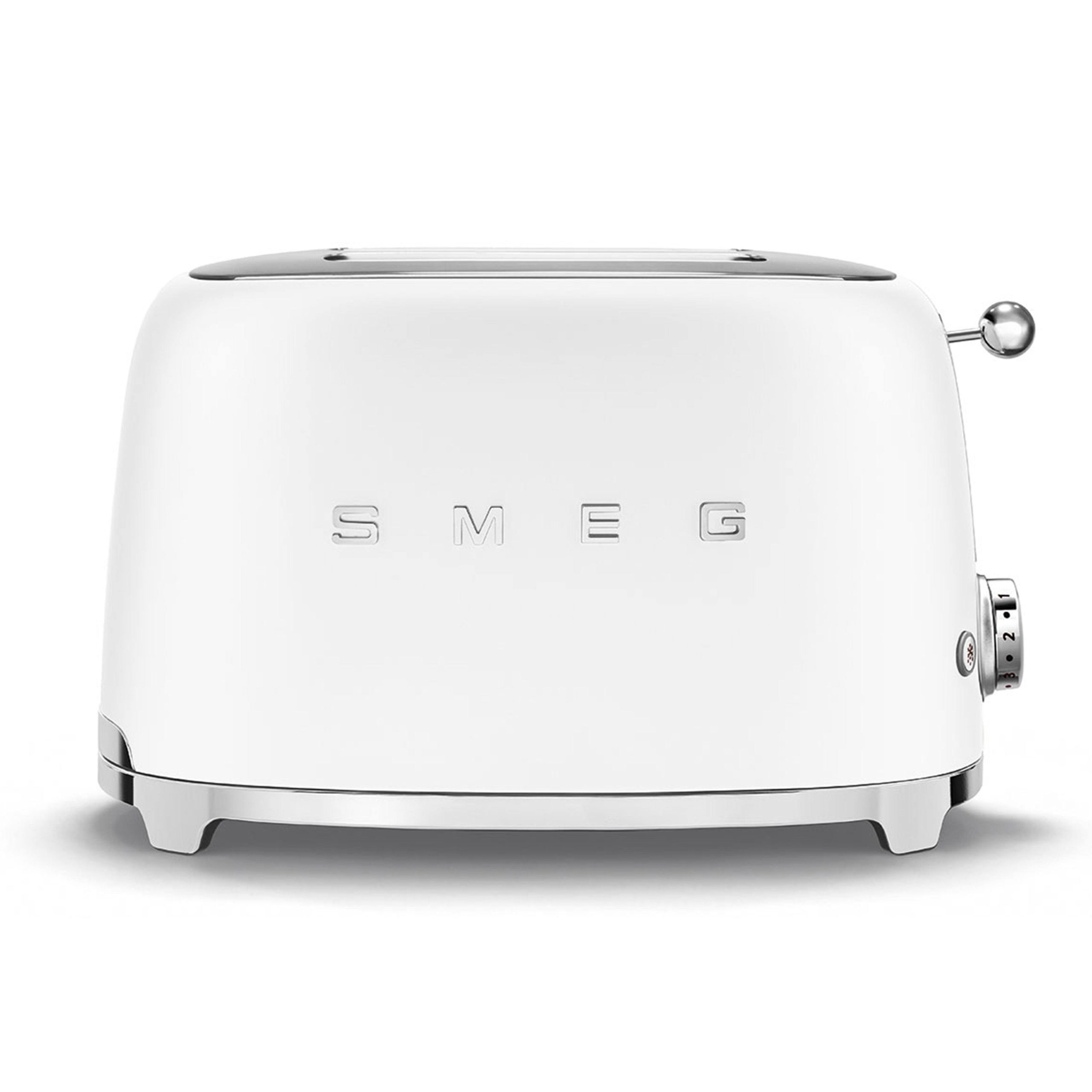 f65fa33014395d49f215fefd90e7f50ddfbc8e2d09a5ed08a0bb41eb33477953.jpg Smeg Matte White Toaster - Image 1