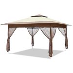 12'x12' Gazebo Outdoor Pop up Canopy Tent with Curtains and Shelter for Patio. Party & Backyard
