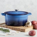Martha Stewart Collection Enameled Cast Iron Round 6-Qt. Dutch Oven - Sapphire