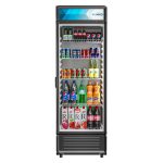 KoolMore 24 in. W 12 Cu. ft. Commercial Upright Display Glass Door Beverage Refrigerator in Black