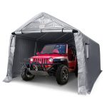 VEVOR Outdoor Portable Storage Shelter Shed, 10x15x8ft Heavy Duty Instant Garage Tent Canopy Carport with Roll-Up Zipper Door A