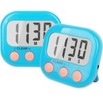 2 Pack Kitchen Timers Loud Ring Digital Timers for Cooking Magnetic Blue