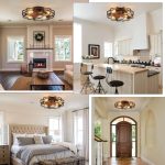 20 in. Modern Farmhouse Ceiling Fan Light with Remote 4-Light Black Cage Wood Grain Rustic Indoor Fandelier for Bedroom - Black Flush Mount Light