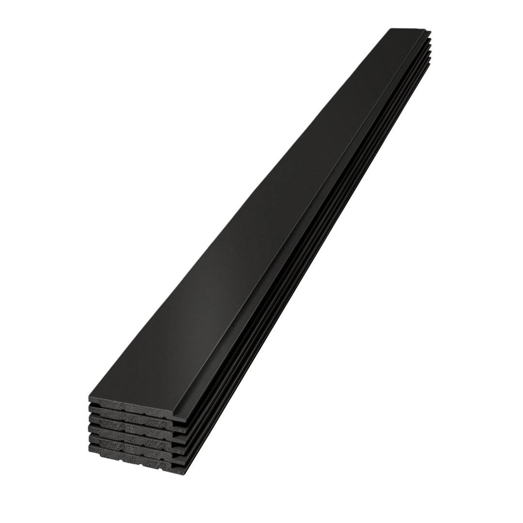 f6c983bb3af81bd83cc938fb64a8bef28c8c6b88e9366a9574fc65d8fe25adcf.jpg UFP-Edge 1 in. x 6 in. x 8 ft. Timeless Midnight Black Smooth Pine Nickel Gap Shiplap Board (6-pack) - Image 1
