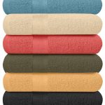 Springfield Linen Luxurious Viscose Embroidered 6 Pack Bath Towels Extra-Absorbent 100% Cotton - 27 inch x 54 inch, Size: 27 x 54, Blue