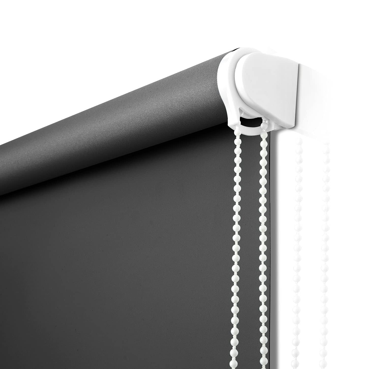 f7055d3bed275ae9c2bbb95a189c8edc48c759785c70cf877dd586c8fb34a704.jpg Nutro Chill Blackout Blinds, Window Roller Blinds Thermal Insulated Roller Shades for Home, Hotel, Club, Restaurant, Office (73" W x 68" L, Black) - Image 1