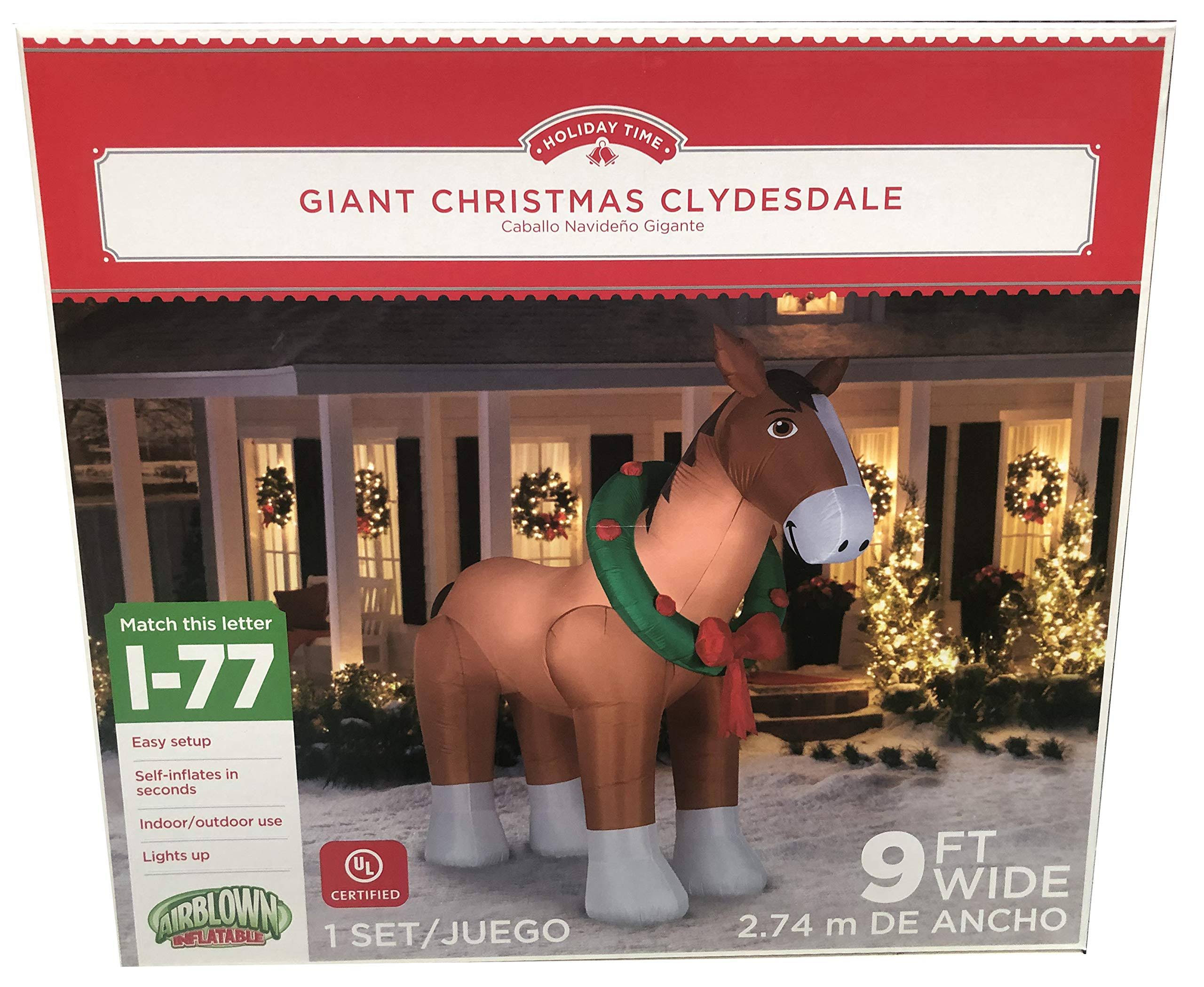 f714c1e18a0e123b269f3d5b655449f7a2062a54aaf9af44f8fbeff7777b20ea.jpg Gemmy Industries 9' Holiday Time Clydesdale Inflatable - Image 1