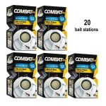 (5 Pack) Combat Max Ant Killing Gel Bait Station, Indoor and Outdoor Use, 20 Bait Stations